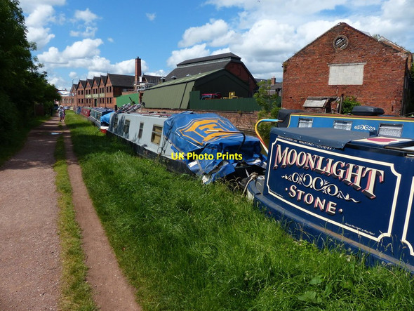 Photo 6"x4" Narrowboats moored along the Trent & Mersey Canal Stone\/SJ9034 c2015