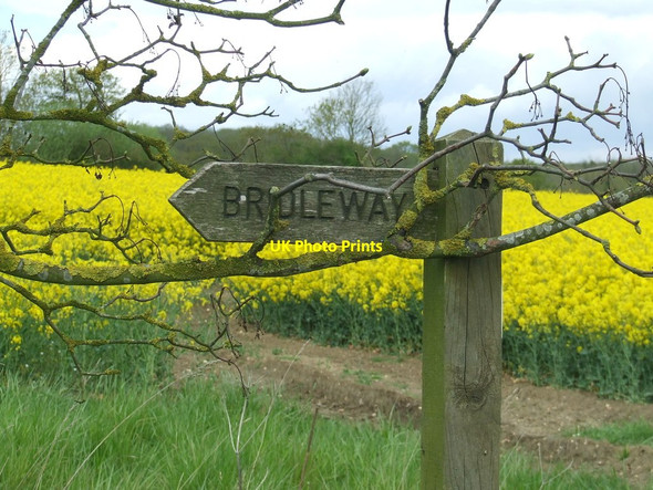 Photo 6"x4" Wooden Bridleway Sign Redisham c2015