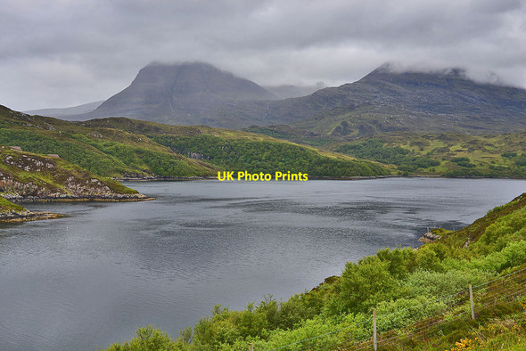 Photo 6"x4" View across Loch a' Ch\u00c3\u00a0irn Bh\u00c3\u00a0in Kylesku c2015