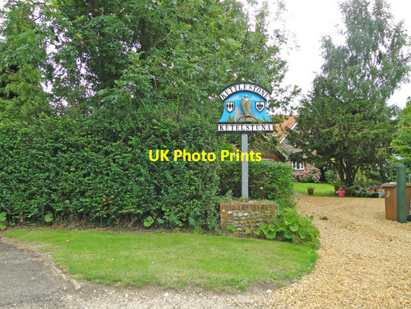 Photo 6"x4" Kettlestone village sign Kettlestone c2015