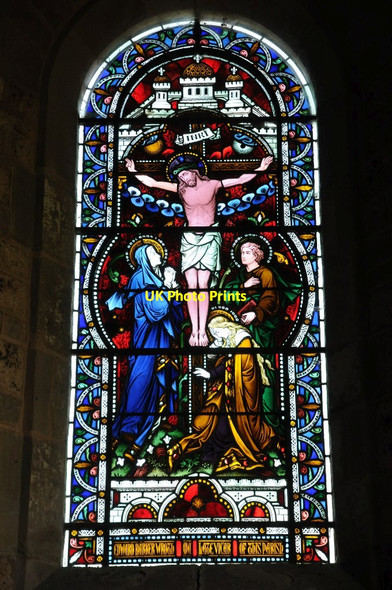 Photo 6"x4" Stained glass window, Knighton on Teme church Knighton on Teme c2015
