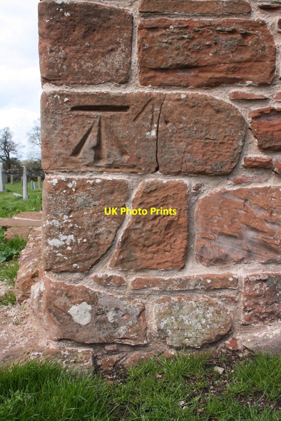 Photo 6"x4" Benchmark on Church of St Margaret & St James Broom\/NY6623 c2015