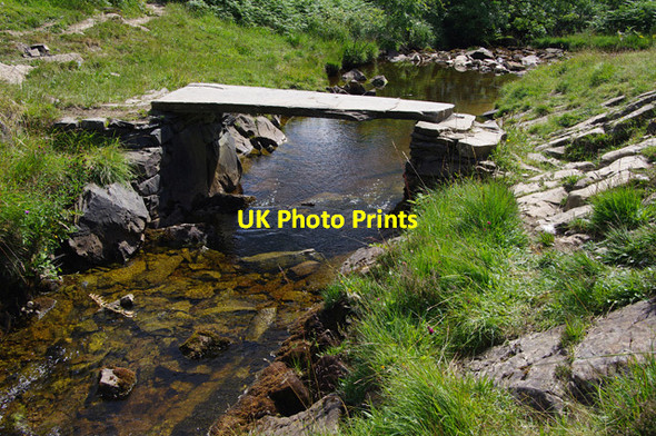 Photo 6"x4" Slab bridge, Austwick Beck Wharfe c2015