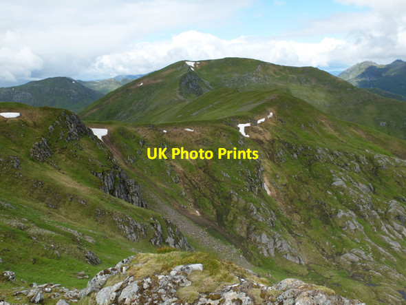 Photo 6"x4" The head of Coire a' Ch\u00c3\u00b9il Droma Bhig Easter Glen Quoich Burn c2015
