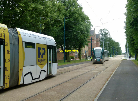 Photo 6"x4" Tram on the crossover at Queens Walk West Bridgford c2015