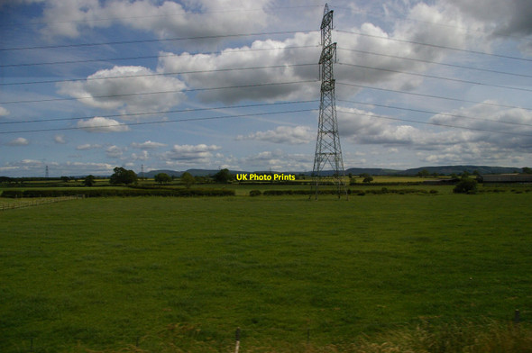 Photo 6"x4" Fields and pylon lines east of Ox Close Picton\/NZ4107 c2015