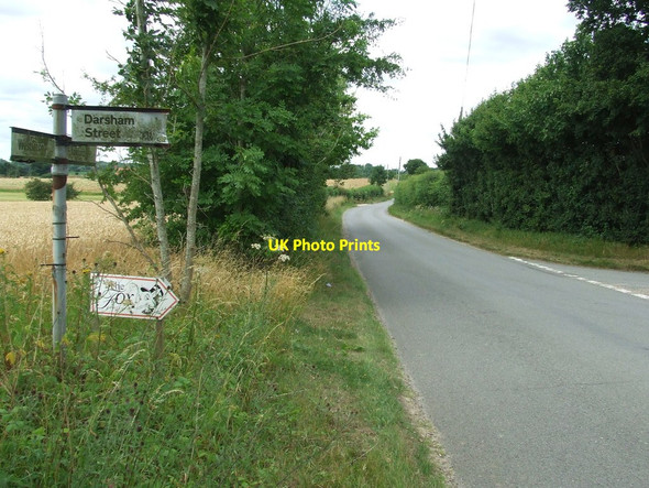 Photo 6"x4" Road Junction Sign Darsham c2015