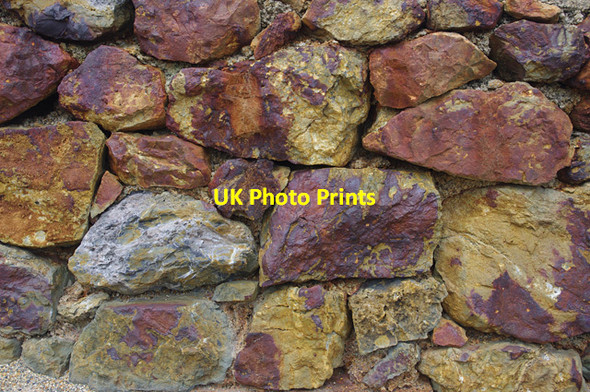Photo 6"x4" Wall at viewing point, Parys Mountain Tyddyn Dai c2015