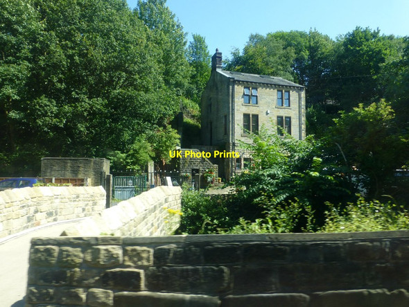 Photo 6"x4" Cottage and bridge at Gauxholme Todmorden c2015
