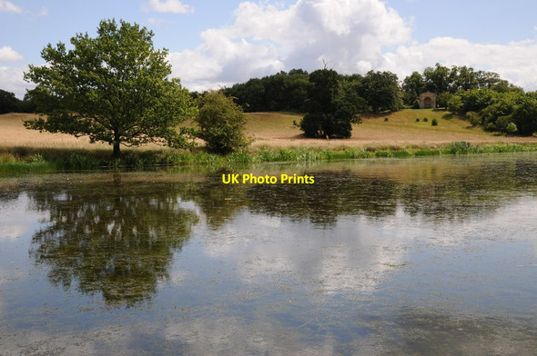 Photo 6"x4" View across Croome River to Park Seat Dunstall Common c2015