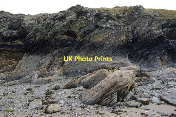 Photo 6"x4" Cliff, Cemlyn Bay Tregele c2015