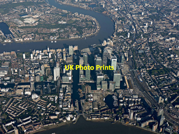 Photo 6"x4" Canary Wharf from the air Poplar\/TQ3780 c2015