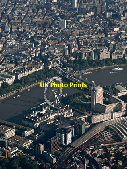 Photo 6"x4" The London Eye from the air Westminster c2015