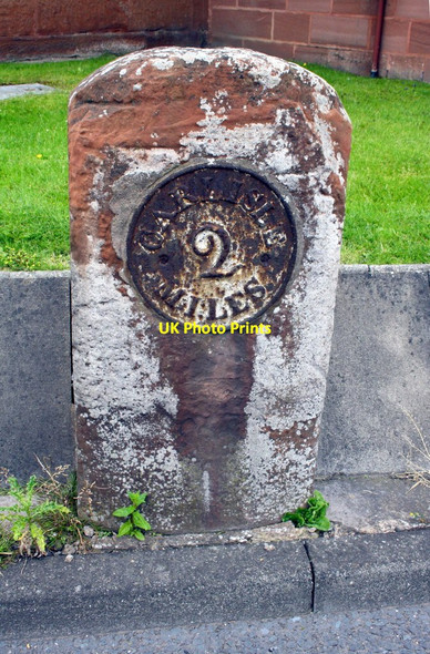 Photo 6"x4" Milestone, Carlisle 2 miles, Kingstown Road Kingstown c2015
