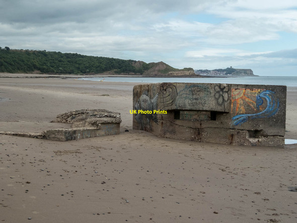Photo 6"x4" Pillbox on Beach, Cayton Bay, Yorkshire Lebberston c2015 P3