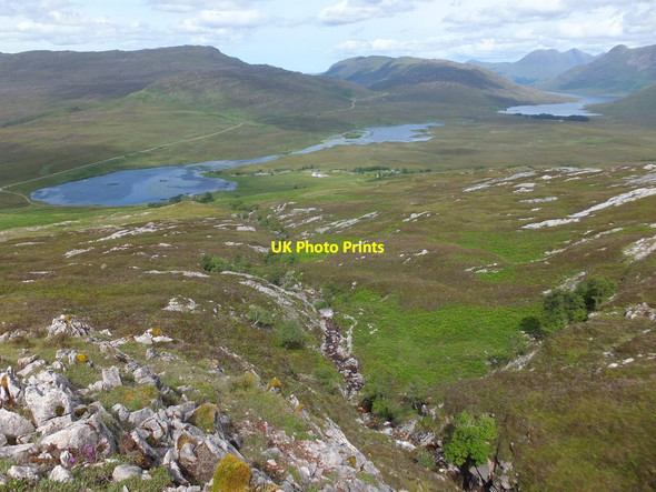 Photo 6"x4" Looking down to the Allt na Cr\u00c3\u00acche and Glasnock Creag Ghlas\/NG8644 c2015