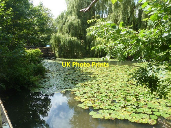 Photo 6"x4" Mill pond above Waverley Mill Bridge Moor Park\/SU8646 c2015