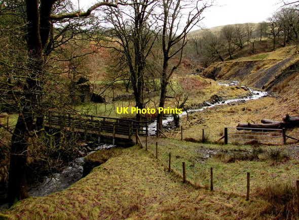 Photo 6"x4" Footbridge over a stream, Cymmer Cymer c2015