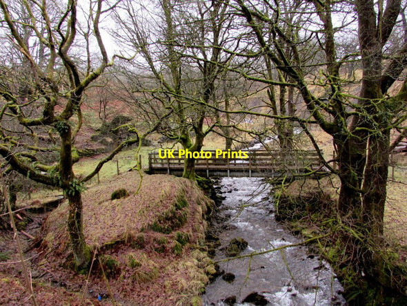 Photo 6"x4" Wooden footbridge over a stream, Cymmer Cymer c2015