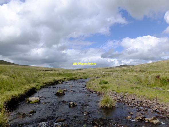 Photo 6"x4" A sunlit Llia valley Maen Llia c2015