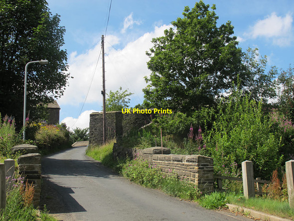 Photo 6"x4" Headley Lane with old railway bridge Queensbury\/SE0930 c2015