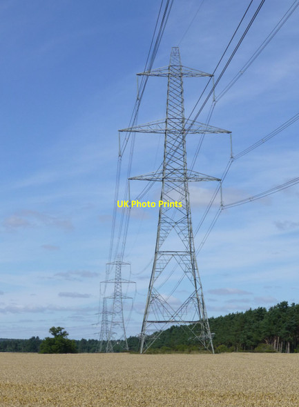 Photo 6"x4" Pylon in a wheat field Kimmerston c2015