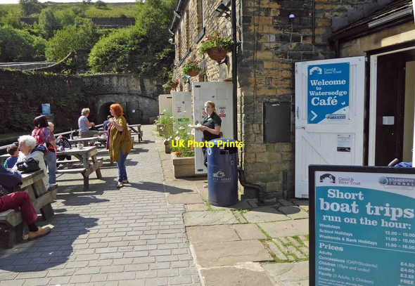 Photo 6"x4" The caf\u00c3\u00a9 at Standedge tunnel end Hey Green c2015