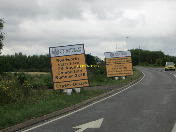 Photo 6"x4" Roadworks Start Here Chilton\/SU4885 c2015