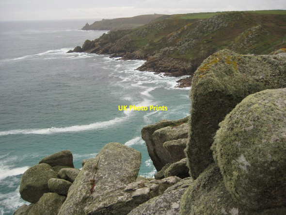 Photo 6"x4" Rocks above Pedn-m\u00c3\u00aan-an-mere Porthcurno c2010