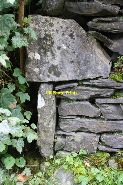 Photo 6"x4" Benchmark on stone block on outbuilding Roundthwaite c2015