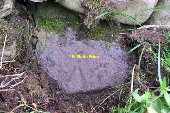 Photo 6"x4" Benchmark on stone at base of wall near Eskew Beck House Greenholme\/NY5905 c2015