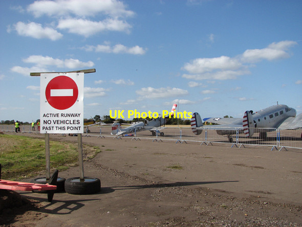 Photo 6"x4" Warning sign at Seething Airfield Thwaite St Mary c2015