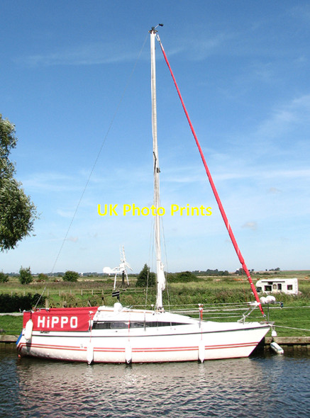 Photo 6"x4" Sailing boat moored at Upton Dyke Fishley\/TG4011 c2015