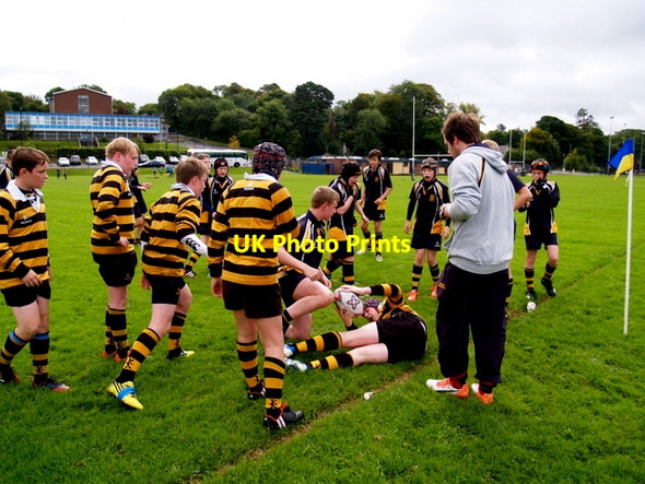 Photo 6"x4" Man down, rugby match, Omagh Omagh c2015