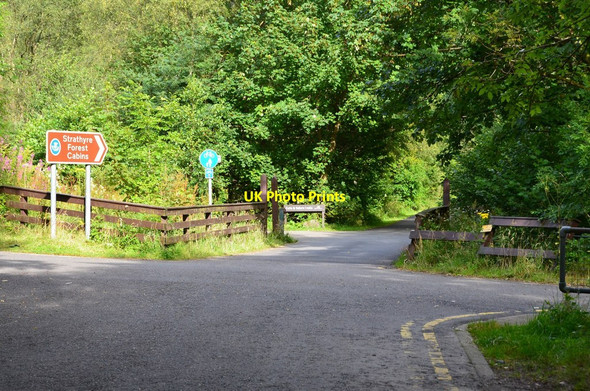 Photo 6"x4" Junction at access bridge, Strathyre cyclepath Kilmahog c2015