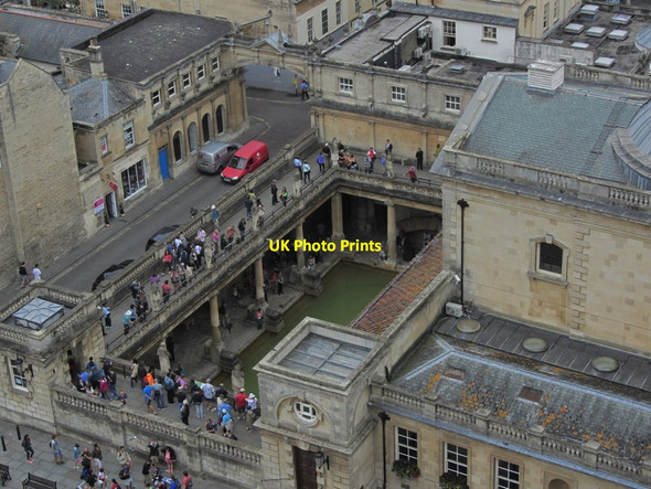 Photo 6"x4" On the tower of Bath Abbey - View towards Roman Baths (close up) Bath\/ST7464 c2015