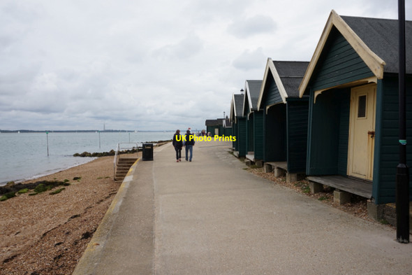 Photo 6"x4" Beach Hut at Gurnard Bay Cowes c2015