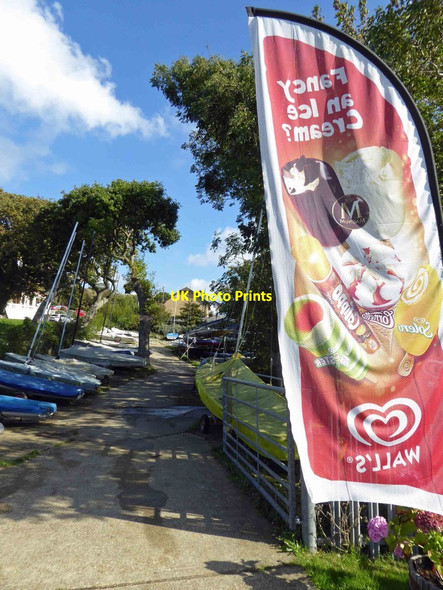 Photo 6"x4" Yacht store and ice cream banner Gurnard Bay (IOW) Cowes c2015