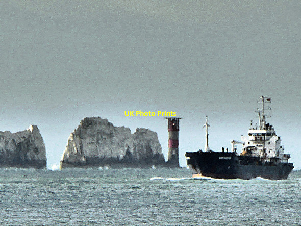 Photo 6"x4" The Needles lighthouse from the IOW ferry to Lymington Scratchell's Bay c2015