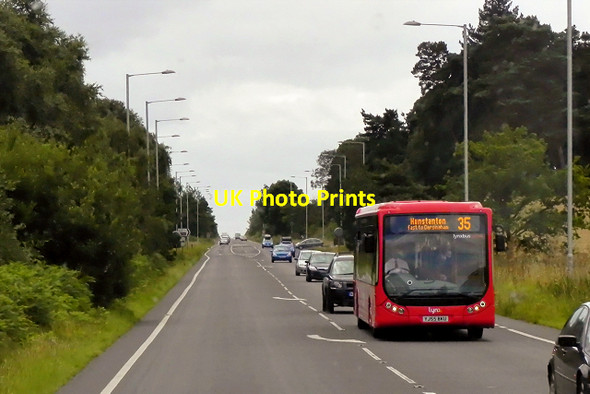 Photo 6"x4" lynxbus on Queen Elizabeth Way Castle Rising c2015