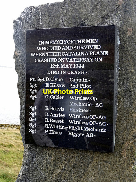 Photo 6"x4" Catalina crash memorial plaque Uidh c2015