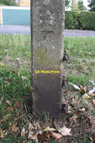 Photo 6"x4" Benchmark on concrete post on NE side of the B1081 Stamford\/TF0207 c2015