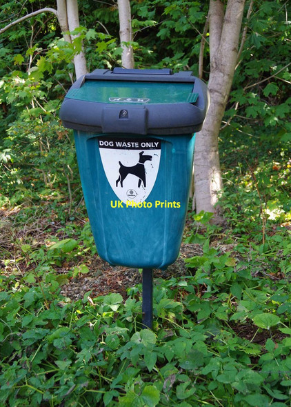 Photo 6"x4" Dog waste bin by public footpath, Droitwich Spa, Worcs Droitwich c2015