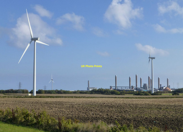 Photo 6"x4" Lynemouth Windfarm Ellington\/NZ2791 c2015 P1