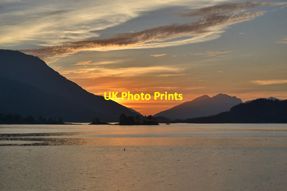 Photo 6"x4" Sunset over Loch Leven Ballachulish c2015