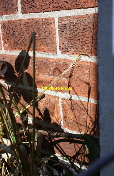 Photo 6"x4" Benchmark on electricity substation, Broadway Loughborough c2015