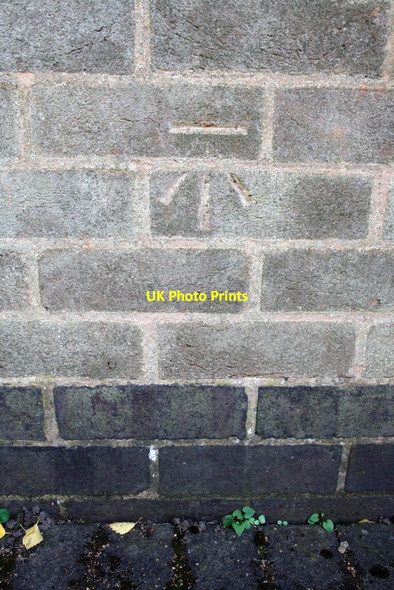 Photo 6"x4" Benchmark on wall between house and garage of #53 Greenwood Road Hinckley c2015