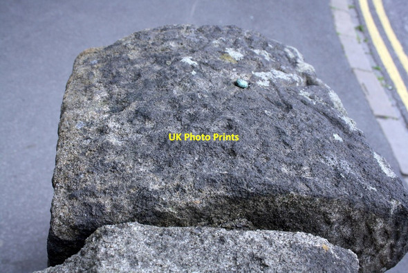 Photo 6"x4" Benchmark on post at Gawcliffe Road \/ Briggate junction Shipley\/SE1437 c2015