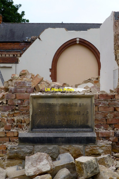 Photo 6"x4" Foundation stone on the nearly demolished Beeston Baptist Church Beeston\/SK5236 c2015