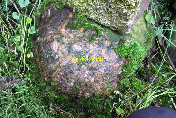 Photo 6"x4" Benchmark on rock in wall beside road north of Sandford Sandford\/NY7216 c2015